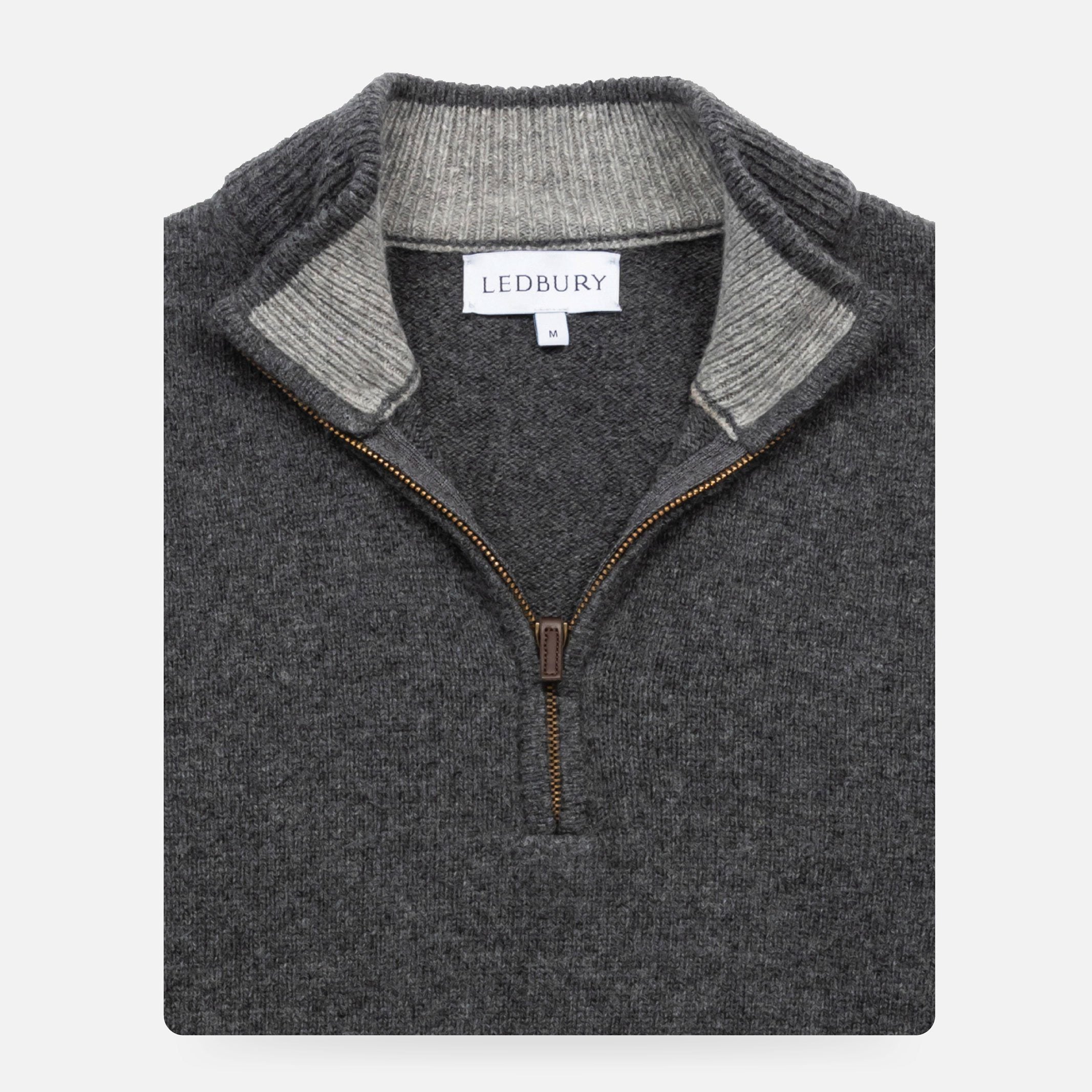 The Charcoal Heather Ashton Quarter-Zip Sweater Sweater- Ledbury