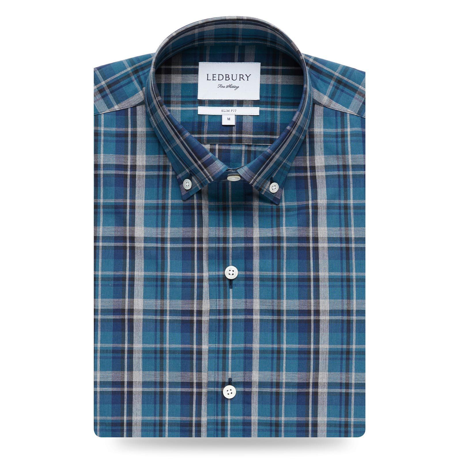 The Dark Blue Lanvale Plaid Casual Shirt Casual Shirt- Ledbury