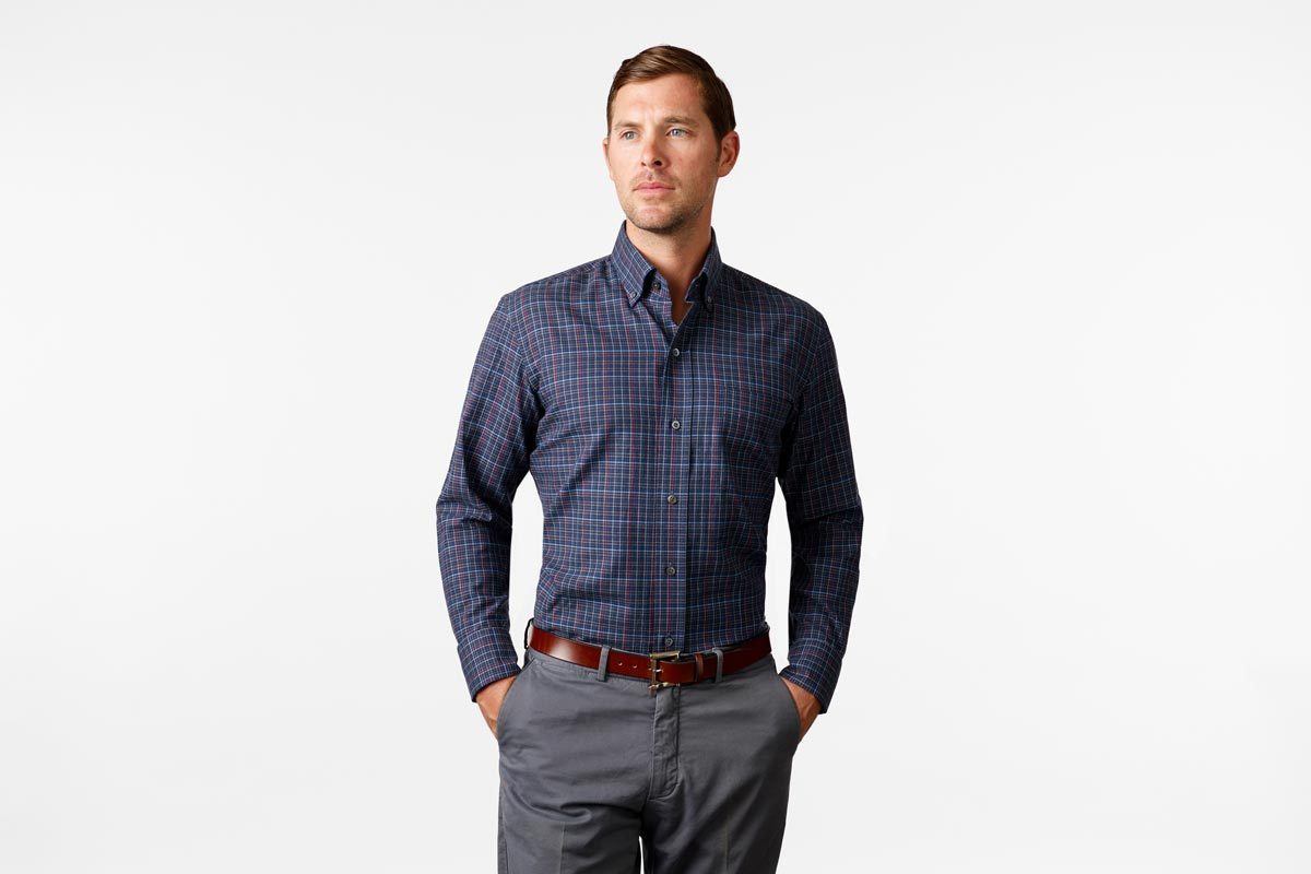 The Navy Palmyra Check Casual Shirt Casual Shirt- Ledbury