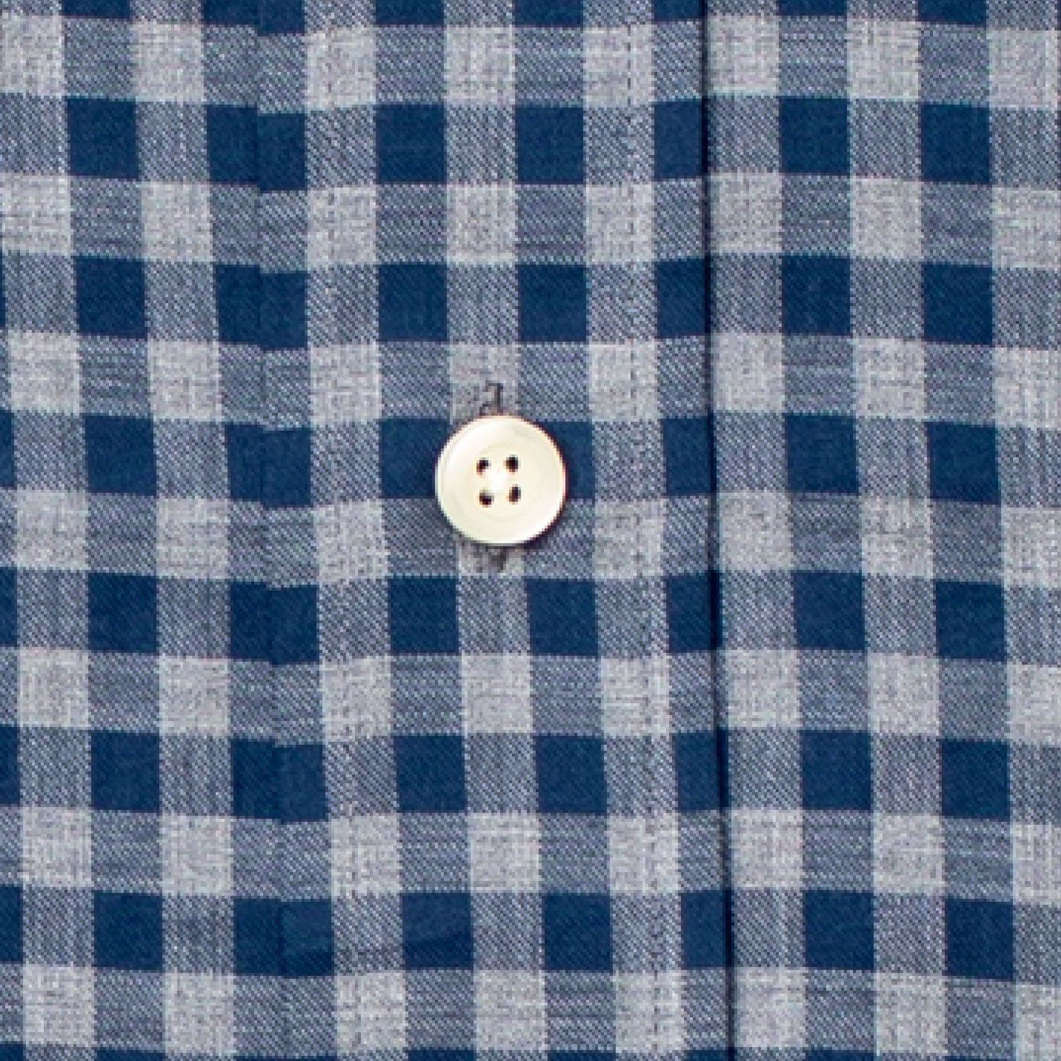 The Aegean Blue Delham Brushed Gingham Casual Shirt Casual Shirt- Ledbury