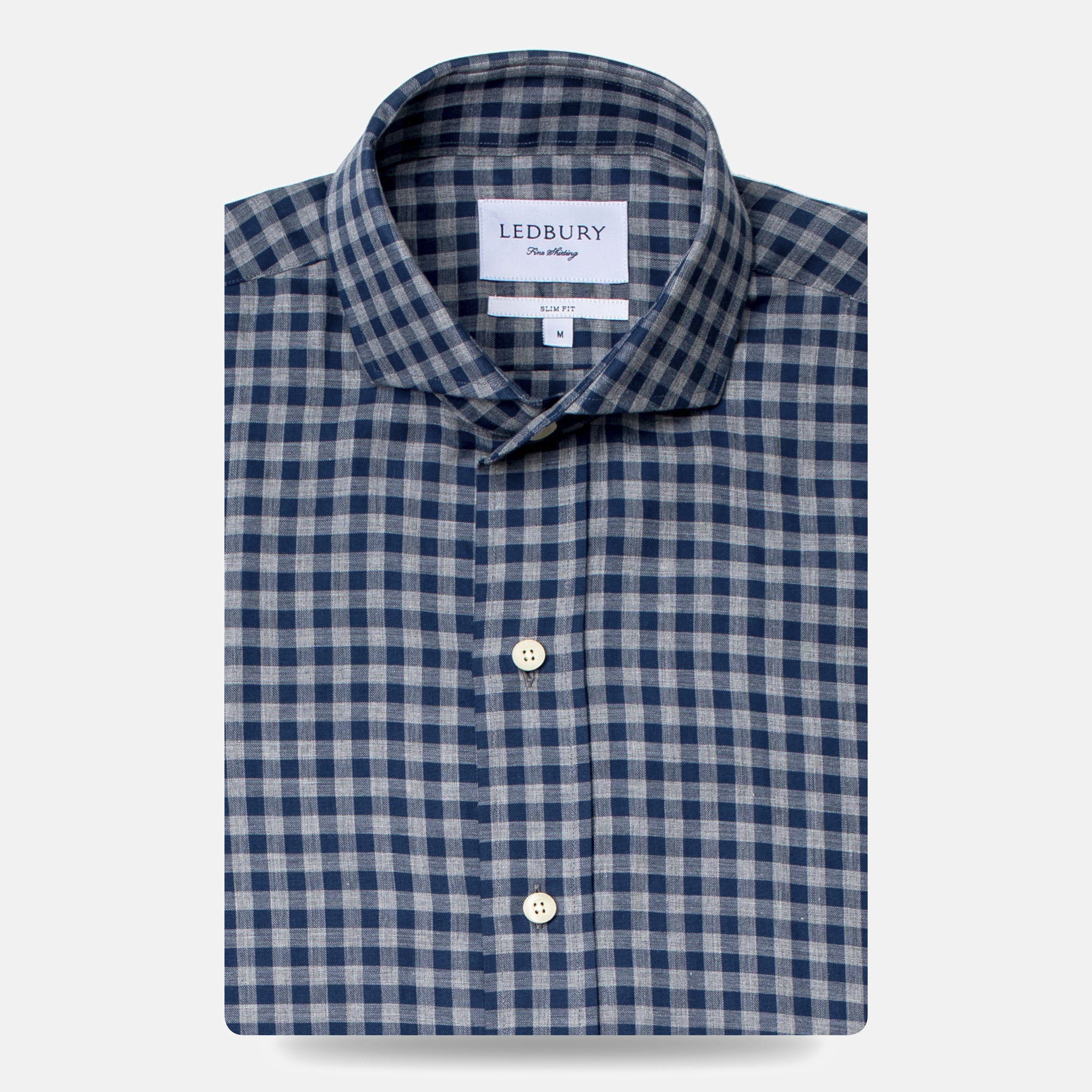 The Aegean Blue Delham Brushed Gingham Casual Shirt Casual Shirt- Ledbury