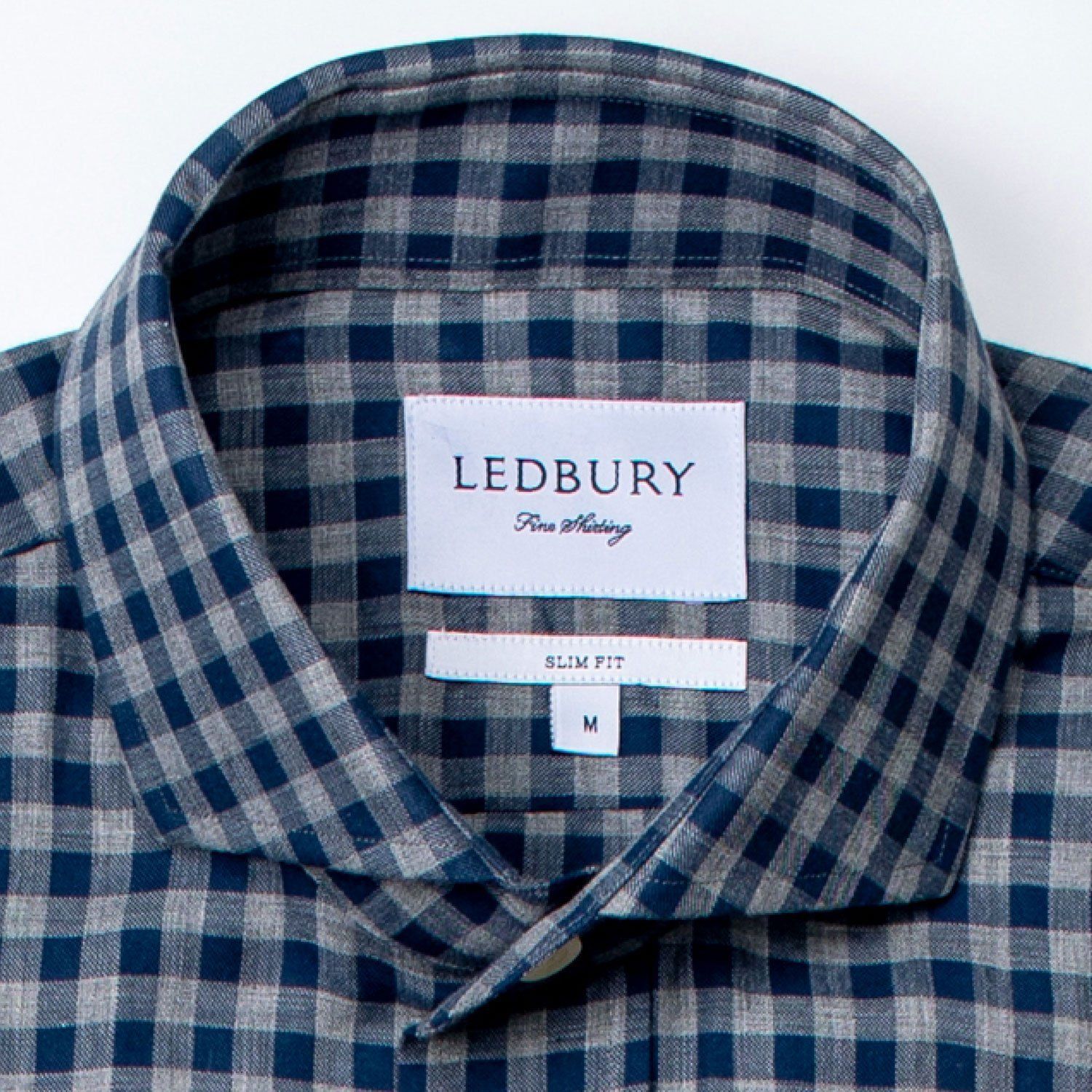 The Aegean Blue Delham Brushed Gingham Casual Shirt Casual Shirt- Ledbury