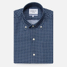 The 2019 Navy Short Sleeve Windham Print Casual Shirt Short Sleeve- Ledbury