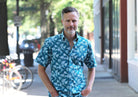 The Surf Blue Hensley Fern Print Short Sleeve Casual Shirt Short Sleeve- Ledbury