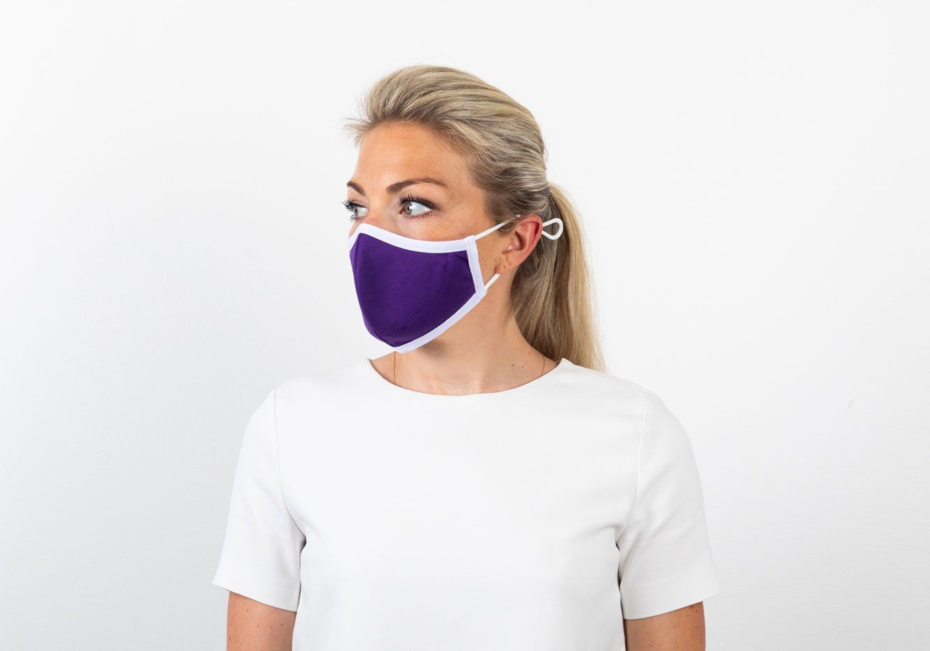 The Ross Silver Ion Jersey Antibacterial Pink & Purple Mask 2-Pack Mask- Ledbury