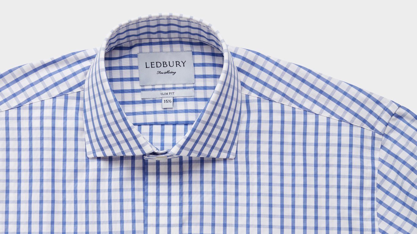 The Blue Urbana Box Check Dress Shirt Legacy Supercore- Ledbury