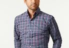 The Airforce Blue Pierce Check Casual Shirt Casual Shirt- Ledbury