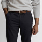 Black chino fabric detail - stretch cotton twill Richmond pant
