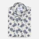 The Navy Short Sleeve Bennett Palm Print Casual Shirt Short Sleeve- Ledbury