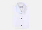 The White Adler Fine Twill with Navy Buttons Custom Shirt Custom Dress Shirt- Ledbury