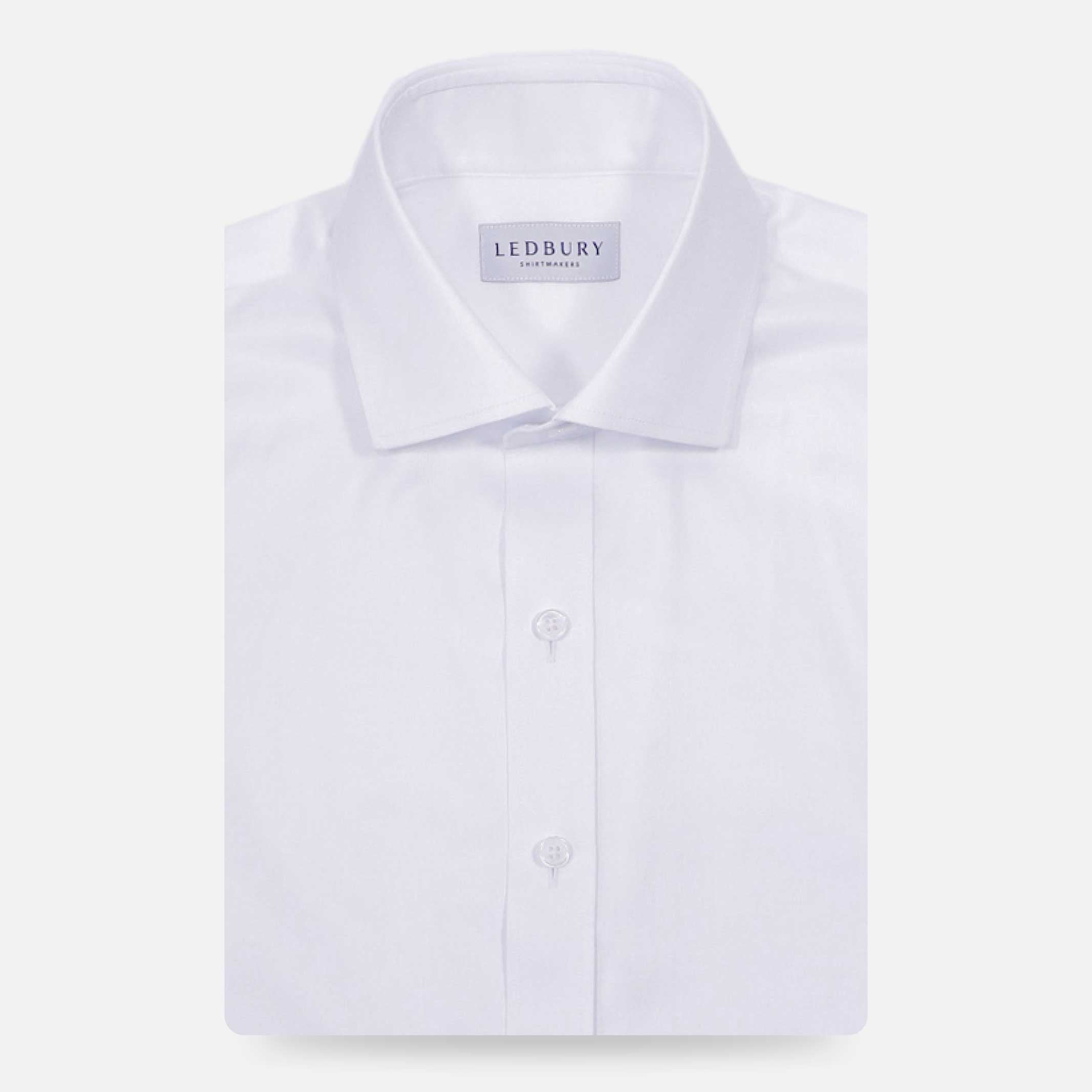 The White Adler Fine Twill Custom Shirt Custom Dress Shirt- Ledbury