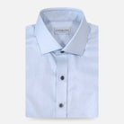 The Light Blue Adler Fine Twill with Navy Buttons Custom Shirt Custom Dress Shirt- Ledbury