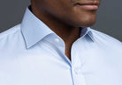 The Light Blue Adler Fine Twill Custom Shirt Custom Dress Shirt- Ledbury
