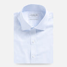 The Sky Blue Albini Bengal Stripe Ellington Twill Custom Shirt Custom Dress Shirt- Ledbury