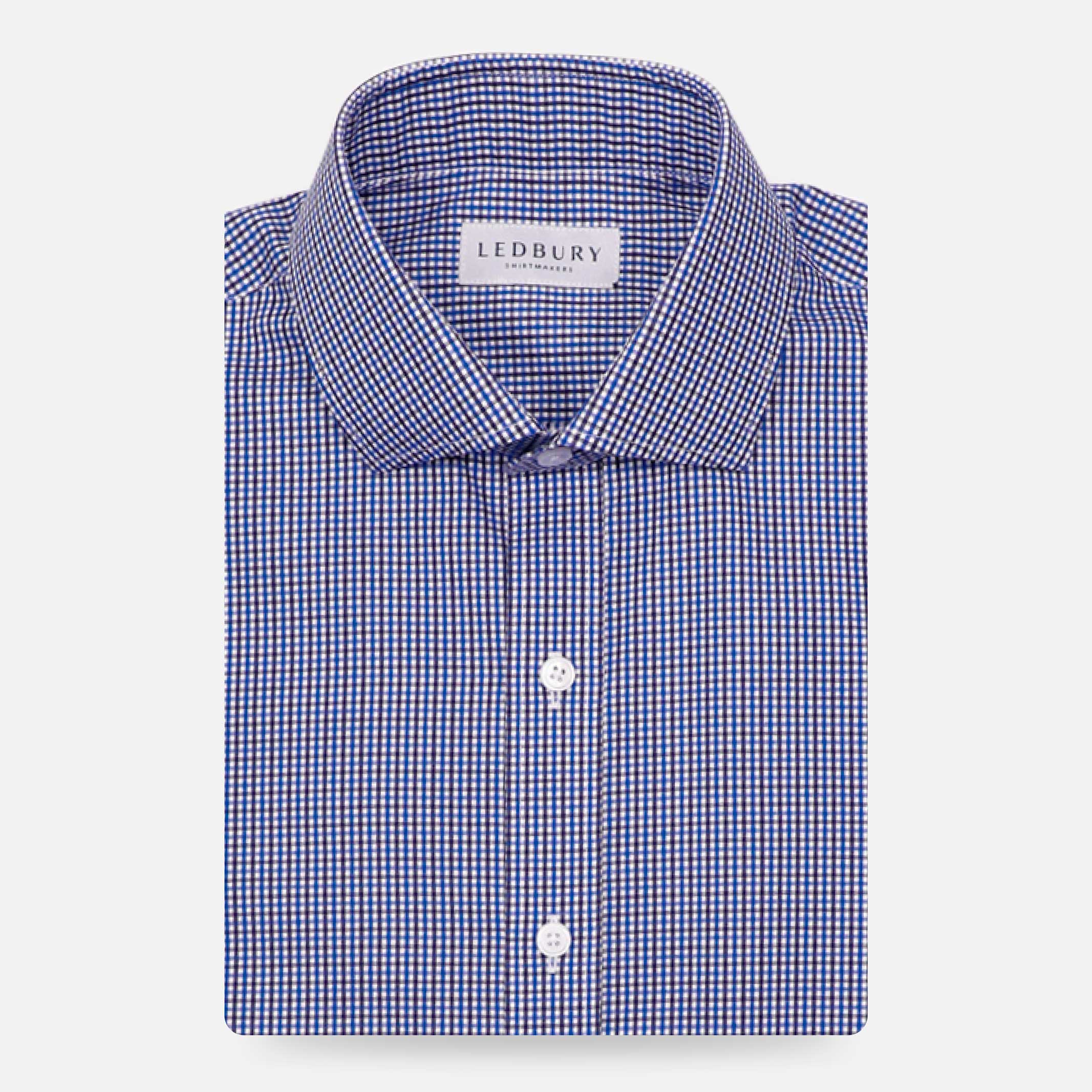 The Blue Bressett Tattersall Custom Shirt Custom Dress Shirt- Ledbury