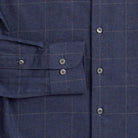 The Navy Heather Cardwell Cashmere Windowpane Custom Shirt Custom Casual Shirt- Ledbury
