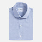Blue dobby soft dress shirt with chambray effect - Ledbury Caven