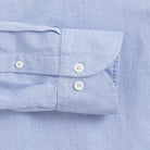Soft dress shirt cuff and button detail - blue Caven dobby