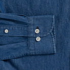 The Denim Blue Charlap Indigo Denim Custom Shirt Custom Casual Shirt- Ledbury