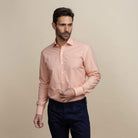 The Orange Clarendon Check Custom Shirt Custom Dress Shirt- Ledbury