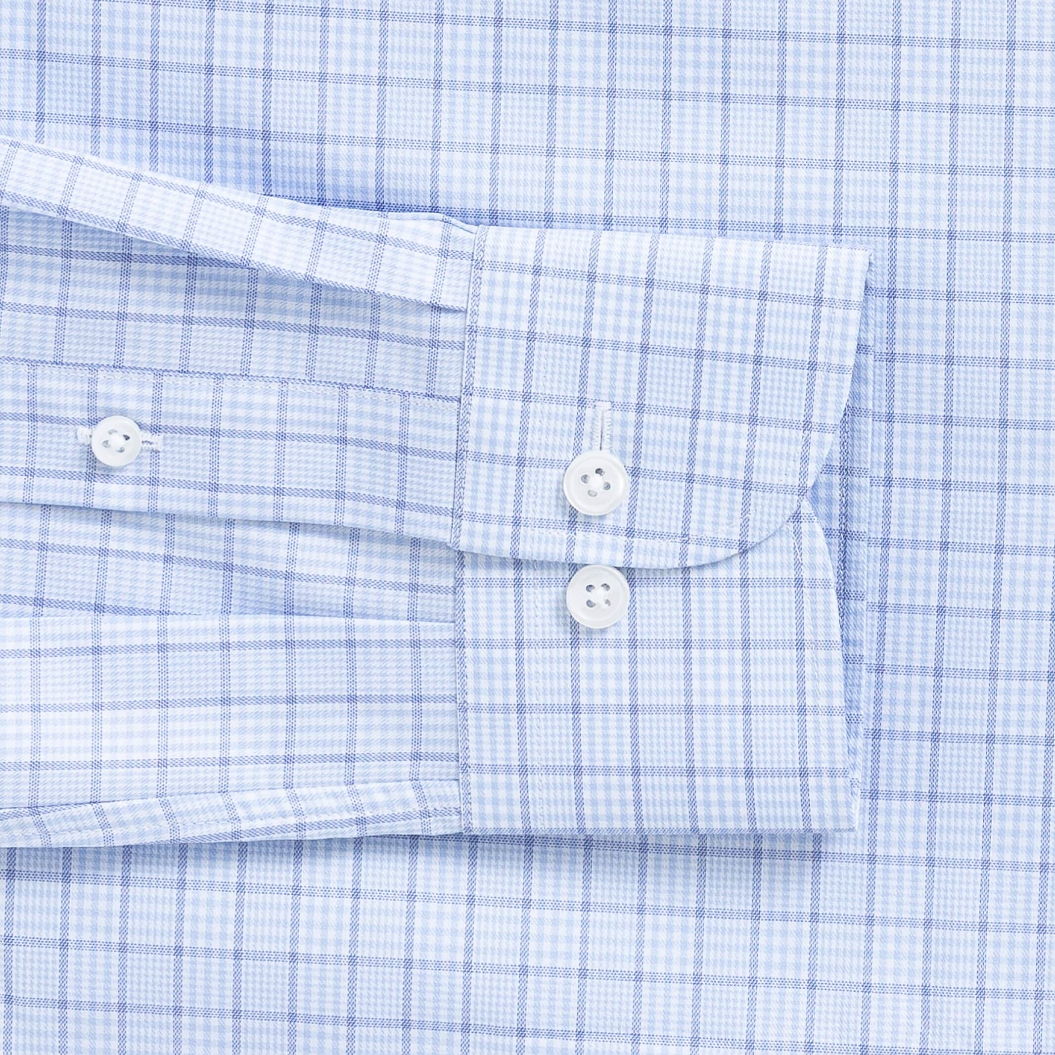The Light Blue Thomas Mason Fritz Plaid Custom Shirt Custom Dress Shirt- Ledbury