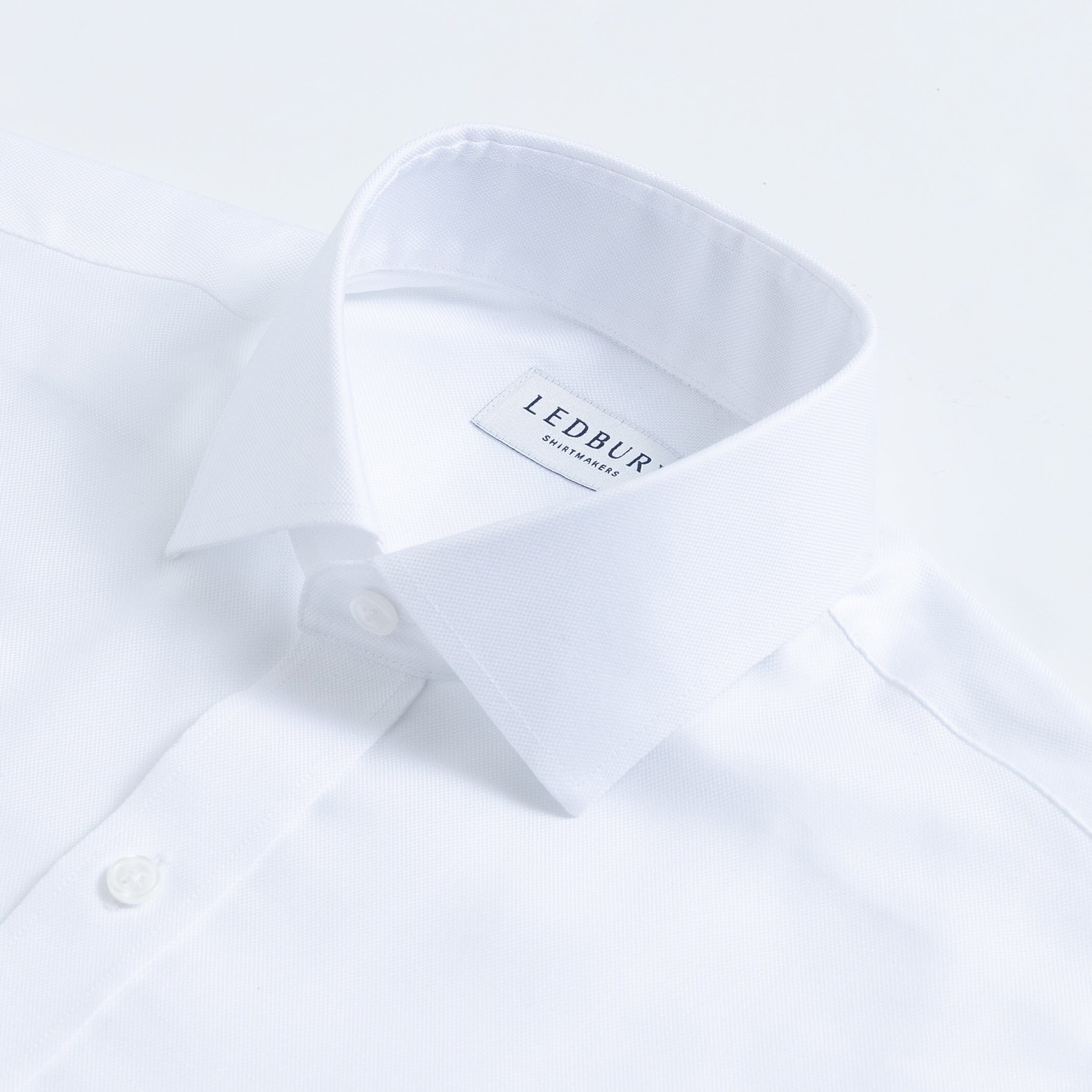The White George Royal Oxford Custom Shirt Custom Dress Shirt- Ledbury