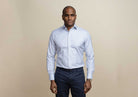 The Light Blue Huxley Tattersall Custom Shirt Custom Dress Shirt- Ledbury