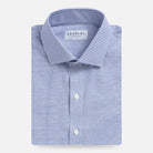 Navy gingham dress shirt flat lay - Kent micro-twill custom fit