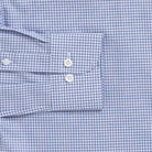 Gingham check shirt sleeve and cuff - navy Kent micro-twill