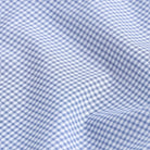 Kent micro-twill fabric close-up - navy gingham check pattern texture