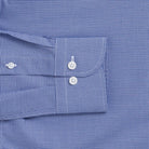 Micro gingham shirt sleeve and cuff - deep blue Kent micro-twill