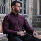 The Oxblood Kingcrest Flannel Custom Shirt Custom Casual Shirt- Ledbury