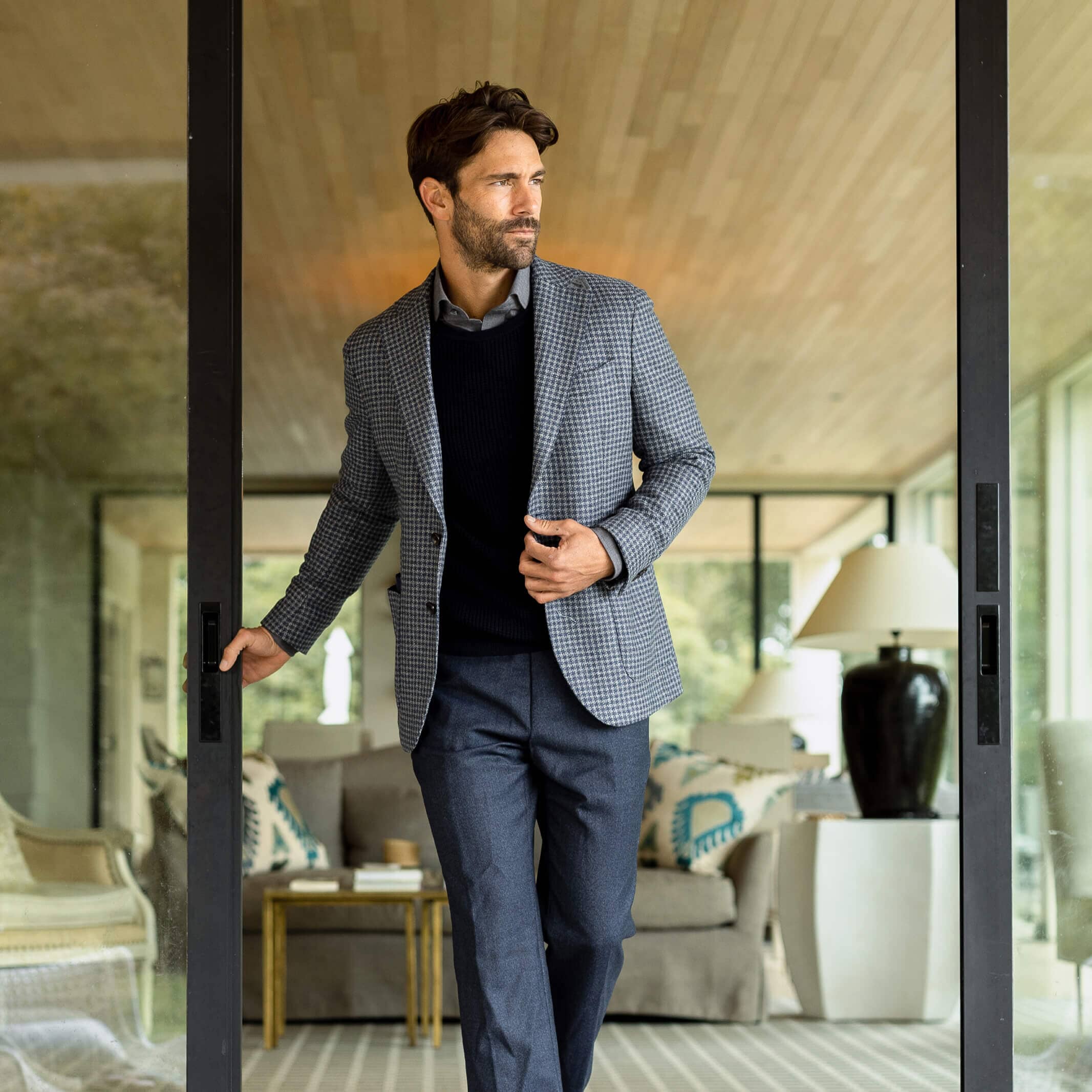 The Slate Navy Lawnwood Travel Jacket Sport Coat- Ledbury