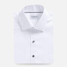 White dress shirt with smoke buttons - lightweight fine twill custom fit