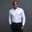 The Light Blue Pelton Royal Oxford Custom Shirt Custom Dress Shirt- Ledbury
