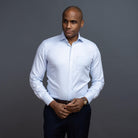 The Light Blue Pelton Royal Oxford Custom Shirt with Pocket Custom Shirt- Ledbury