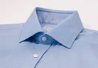 The Deep Blue Rourke Non Iron Houndstooth Custom Shirt with Pocket Custom Shirt- Ledbury