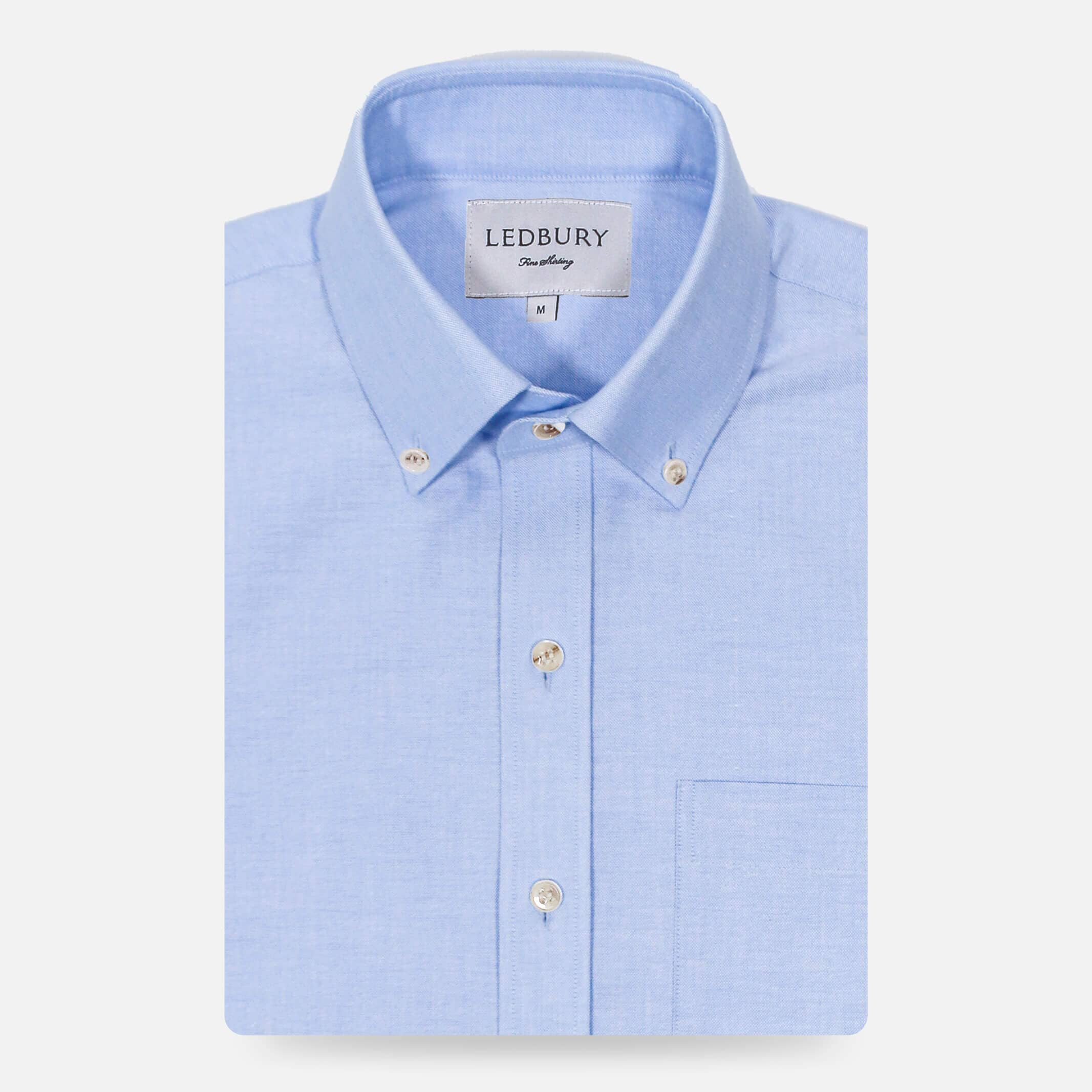 The Light Blue Short Sleeve Mayfield Oxford Custom Shirt Custom Short Sleeve Shirt- Ledbury