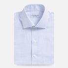 Navy check custom dress shirt with herringbone weave - Ledbury Singer