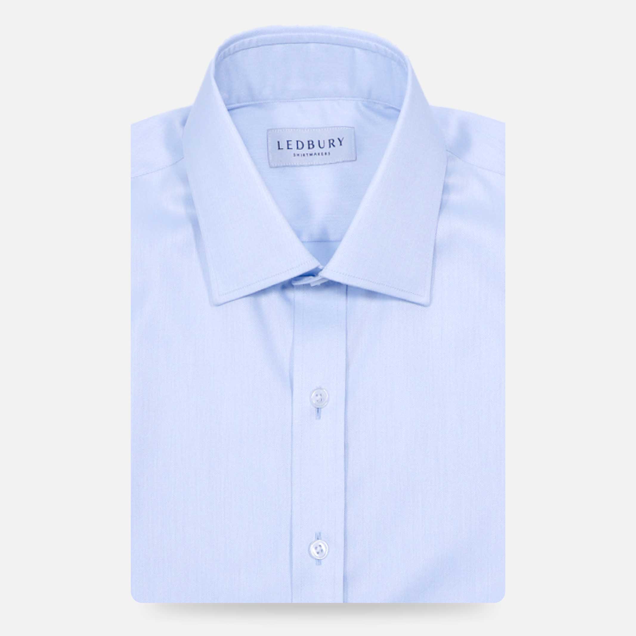 The Light Blue Sullivan Non Iron Fine Twill Custom Shirt Custom Dress Shirt- Ledbury