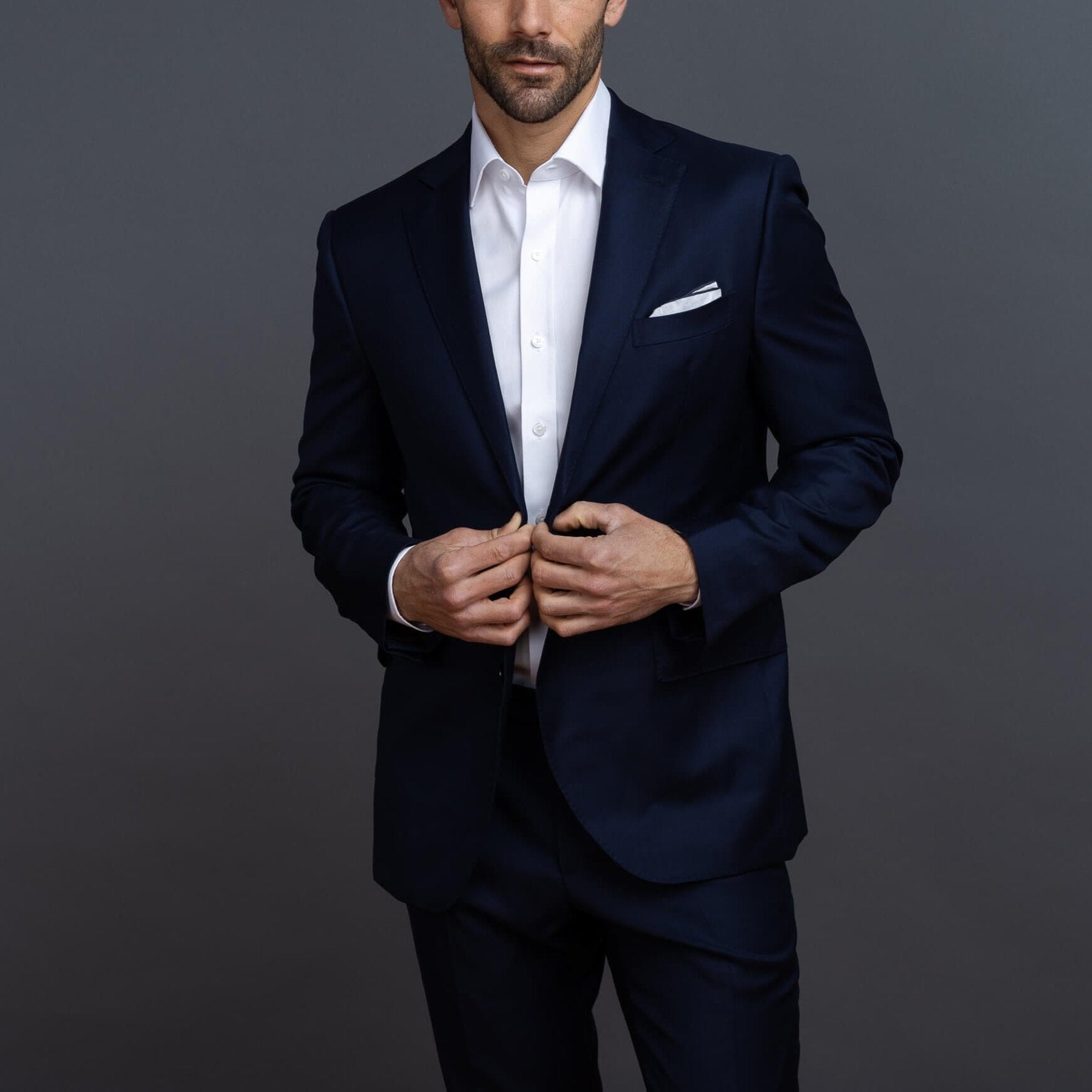 White Sanders shirt styled for a formal occasion - non-iron fine twill stays crisp all day