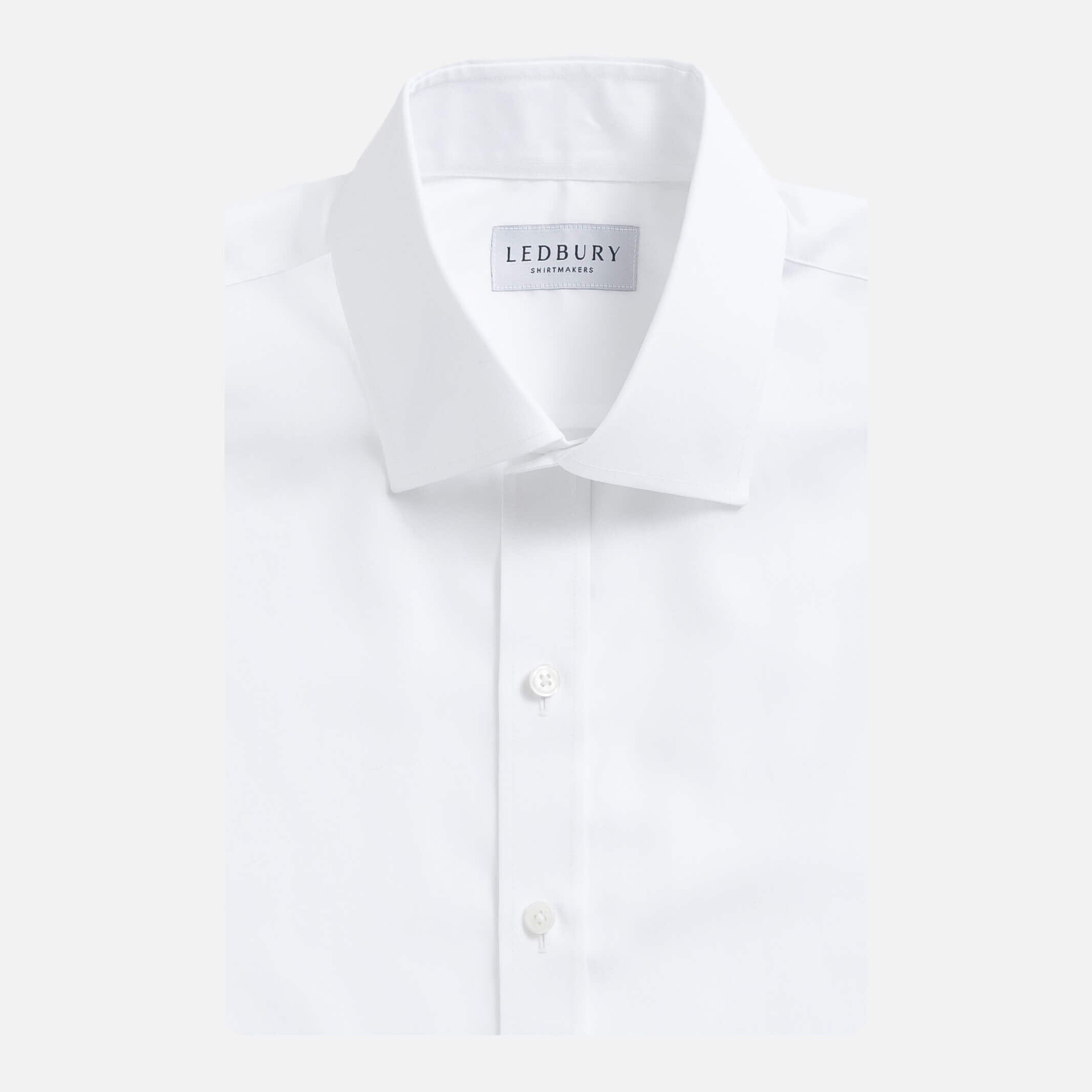 White non-iron poplin custom dress shirt - Ledbury Wynne 