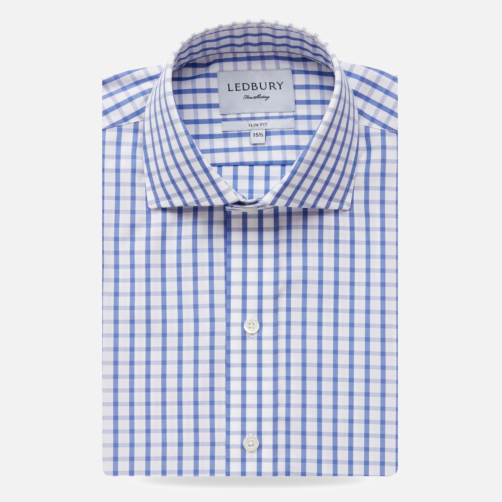 The Blue Urbana Box Check Dress Shirt Legacy Supercore- Ledbury